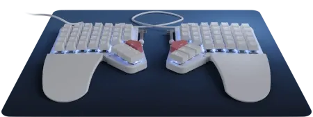 <a href='https://www.zsa.io/moonlander'>ZSA Moonlander</a> splitted keyboard.